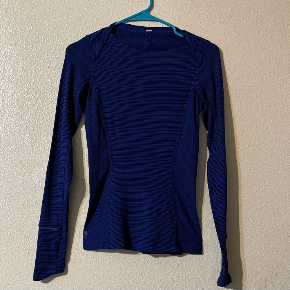 Lululemon Women’s Kanto Catch Me Long Sleeve Size 2 Kanto Striped Sapphire Blue